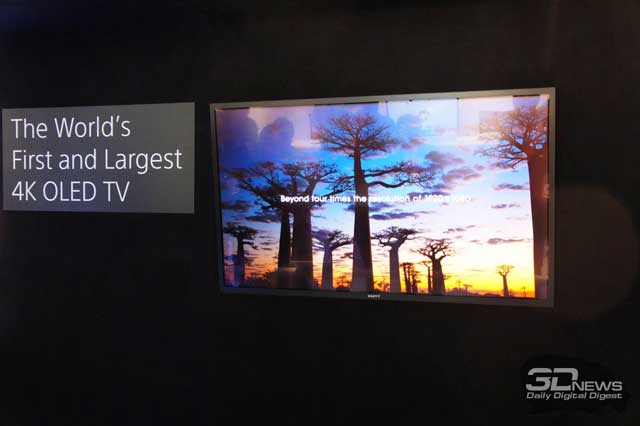  Sony продемонстрировала первый в мире 4K OLED-телевизор 
