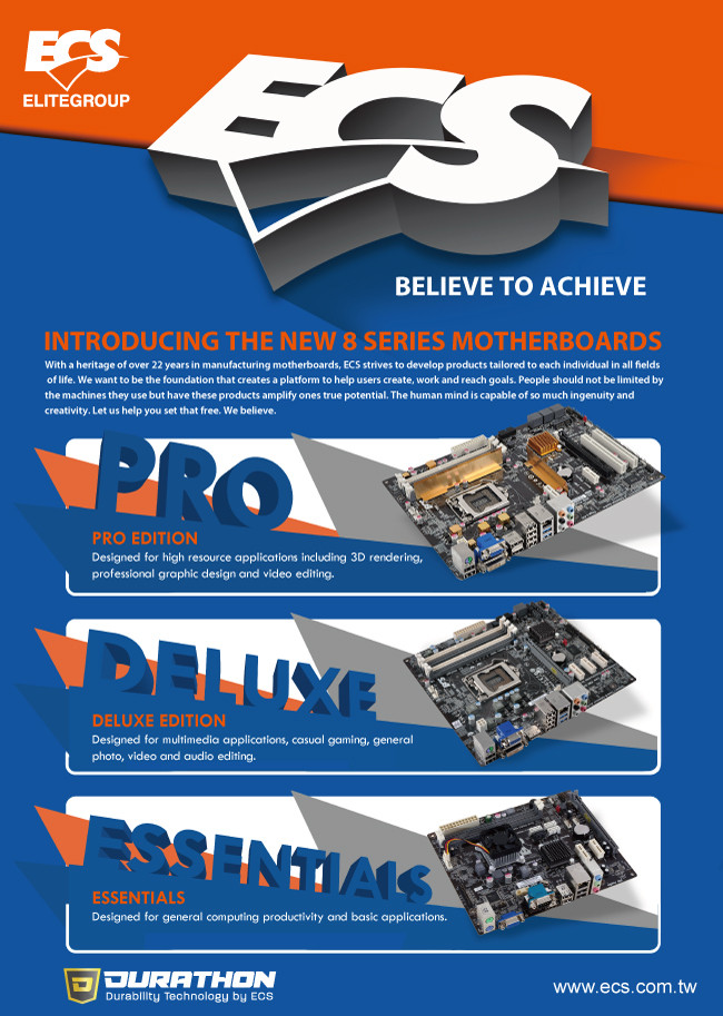 ECS Intel 8-Series Chipset Motherboards ECS Intel 8-Series Chipset Motherboards