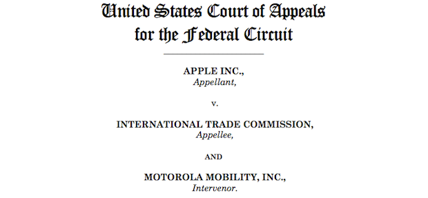Апелляционный суд вернул иск Apple против Motorola в ITC