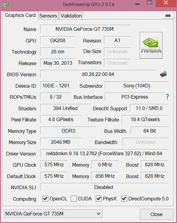  Sony VAIO Fit 15A multi-flip system information: descrete GPU 