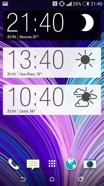  HTC One M8 interface: widgets 
