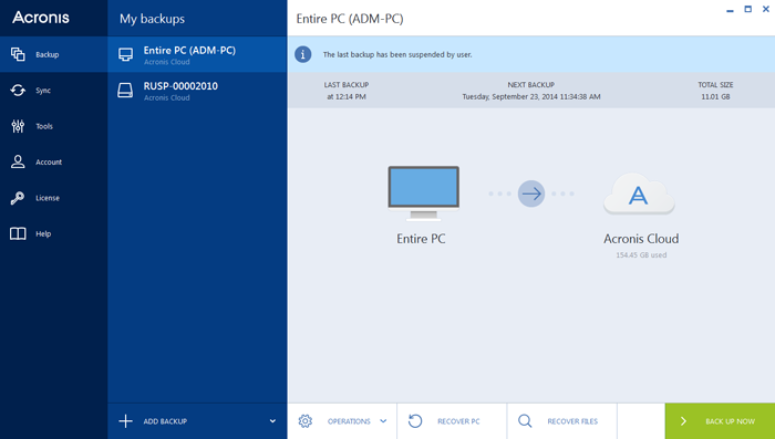 acronis true image 2015 garbled