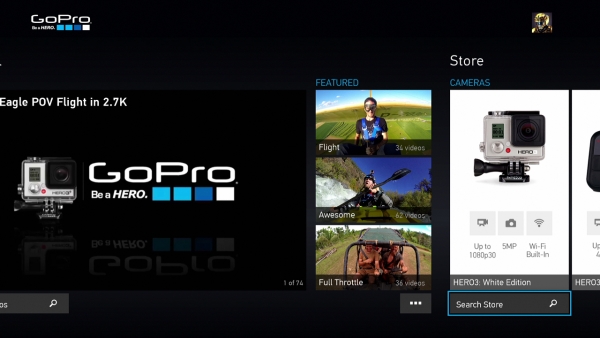  Подавляющее большинство приложений в Store — сервисы просмотра видео, например, GoPro Channel 