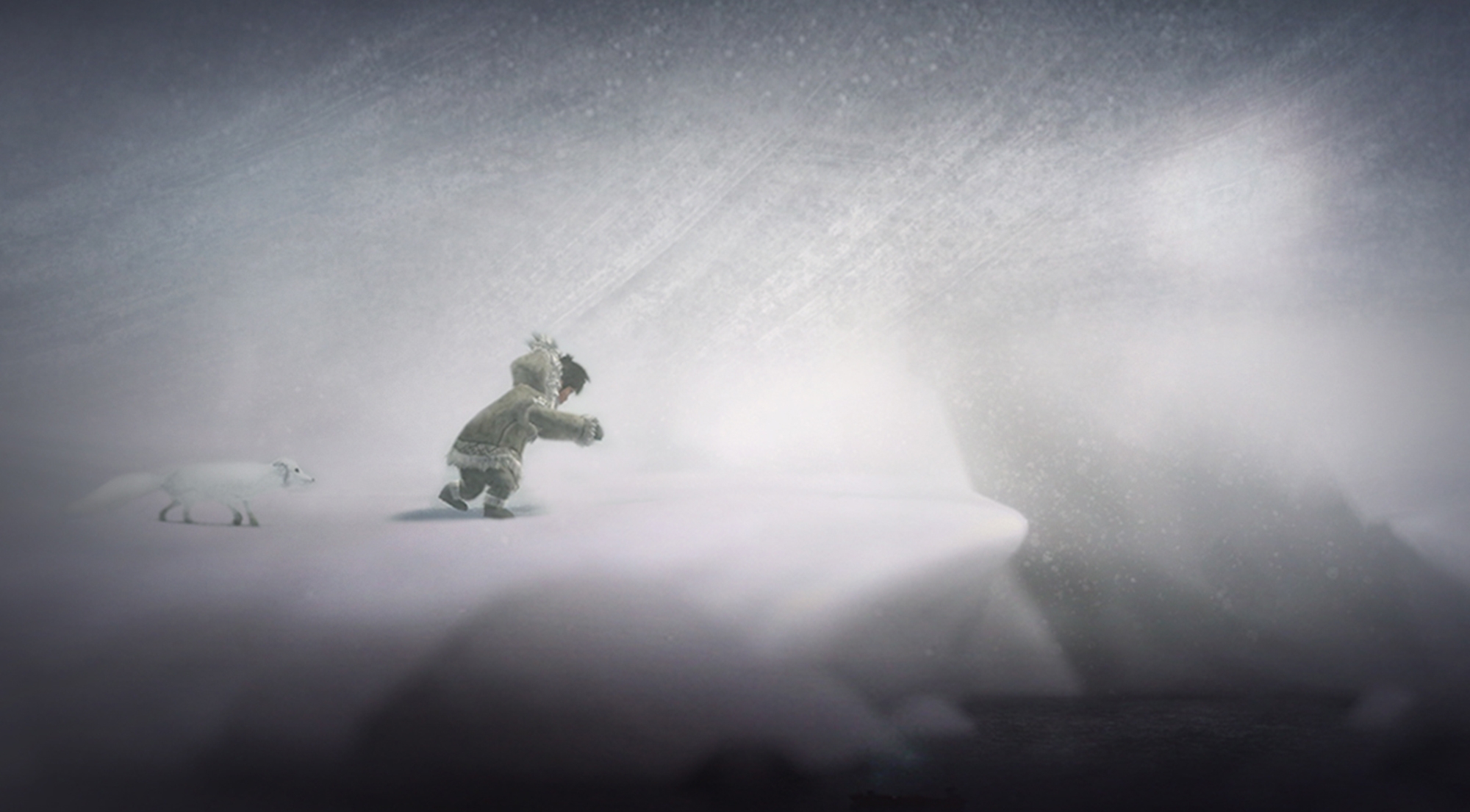 Бредущий по снегу. Never Alone Foxtales. Never Alone Arctic collection. Человек идет в метель. Человек Пурга.