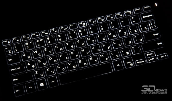 У клавиатуры есть белая светодиодная подсветка