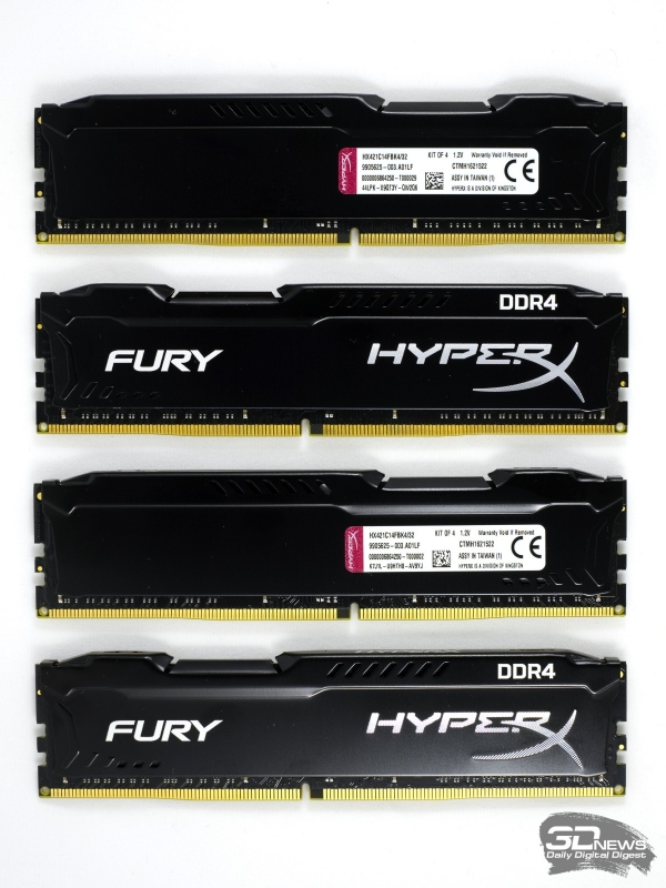  Комплект Kingston HyperX Fury DDR4-2133 объёмом 32 Гбайт (HX421C14FBK4/32) 