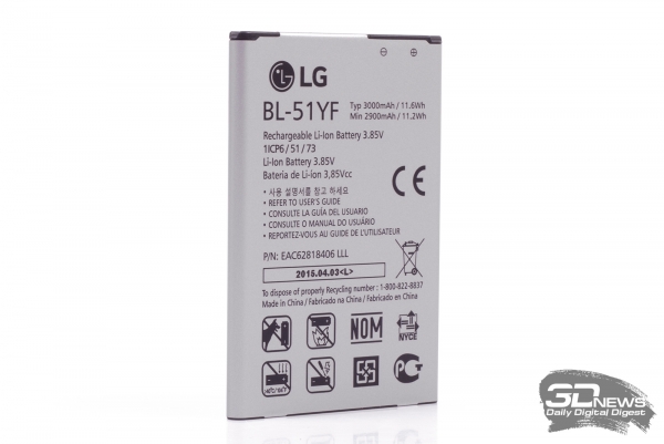  LG G4 – штатный аккумулятор 