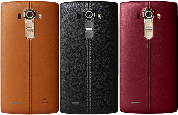 LG G4 – разные цвета задней панели, обшитой кожей 