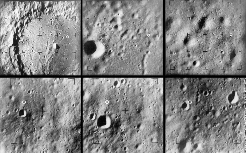  Изображение лунной поверхности,переданные зондом Ranger 9 
