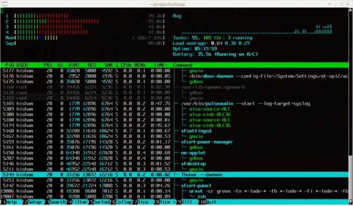 Утилита для мониторинга htop обновилась до версии 2.0