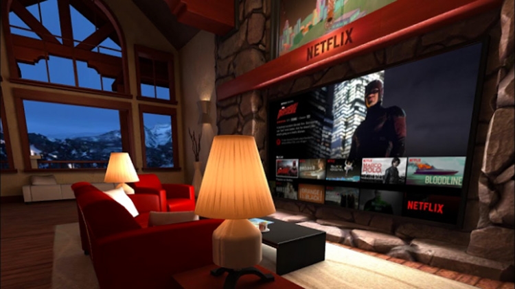 Виртуальный кинозал в приложении Netflix для Samsung Gear VR