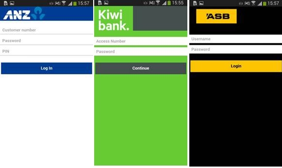  Поддельные экраны ввода учётных данных пользователя мобильного банка 