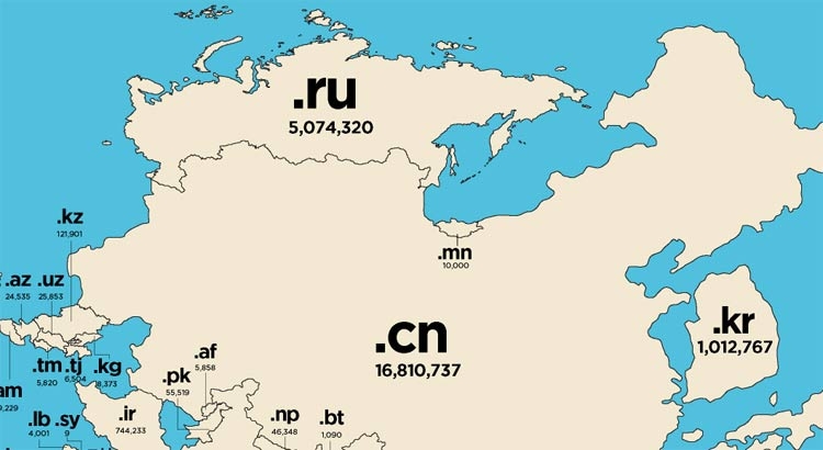 Новая мировая карта расскажет о количестве регистраций в национальных доменах