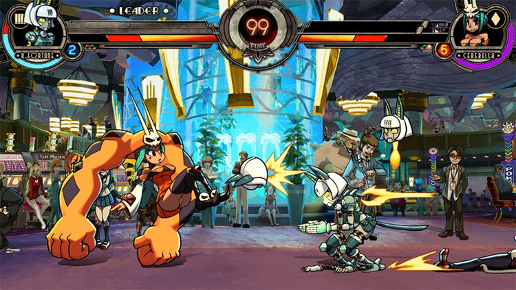 Персонажи skullgirls на белом фоне