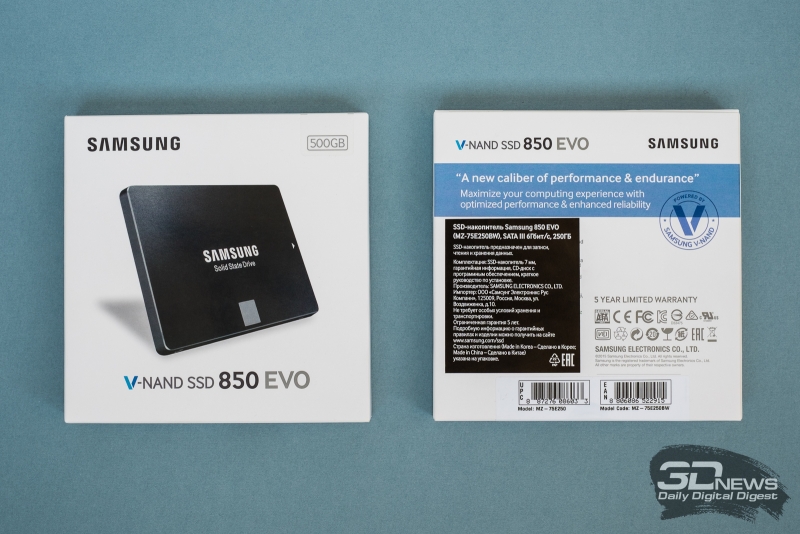  Новая упаковка – Samsung 850 EVO v2 на базе 48-слойной TLC 3D V-NAND 