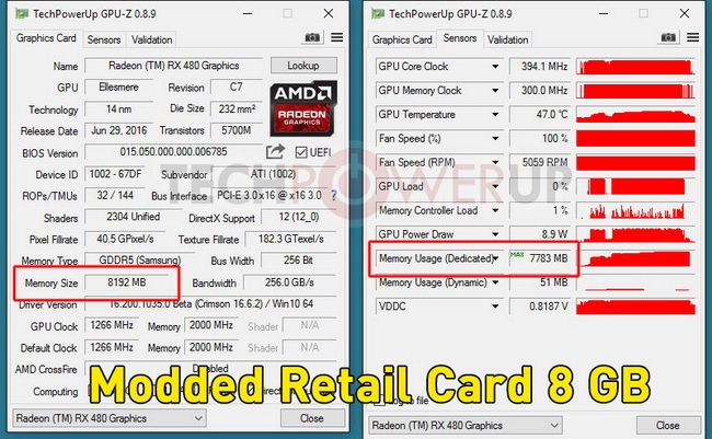  Модифицированный Radeon RX 480 4GB 