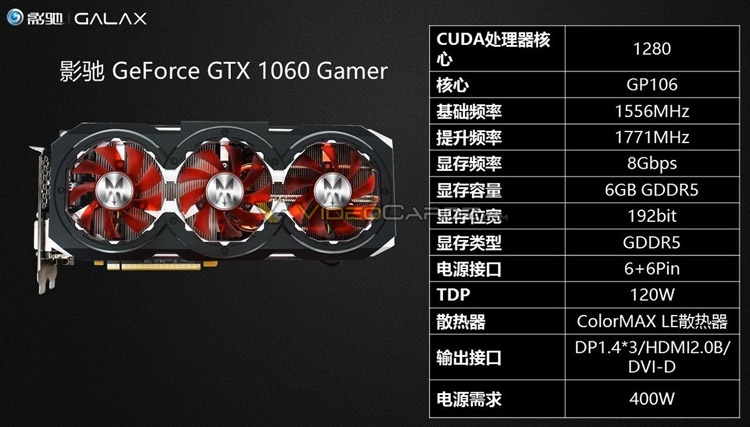  Видеокарта GALAX GeForce GTX 1060 