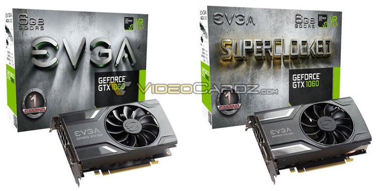Карты памяти EVGA GeForce GTX 1060 и EVGA GeForce GTX 1060 Superclocked