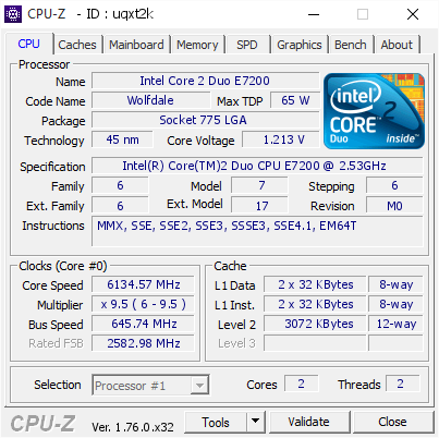 Core 2 Duo E7200: 6134,57 МГц