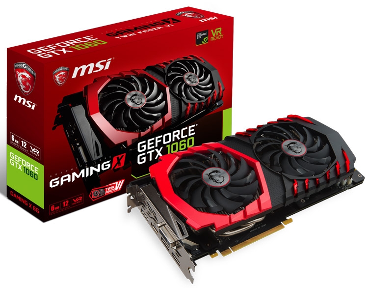 Видеокарта MSI GeForce GTX 1060 Gaming X 6G