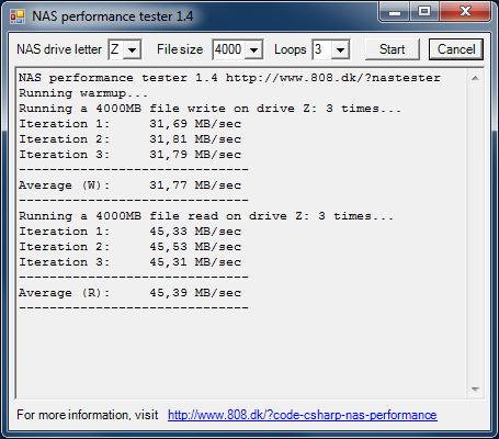  Производительность Synology DS216j с дисковым массивом уровня RAID 1 с включённой функцией шифрования трафика 