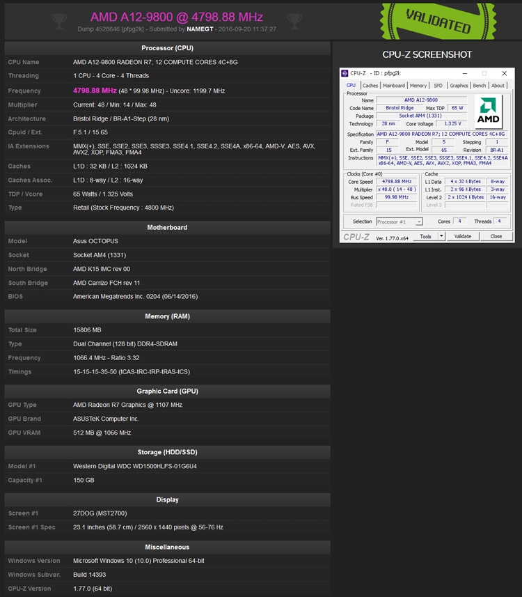 APU AMD A12-9800 - разгон