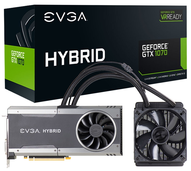  Видеокарта EVGA GeForce GTX 1070 FTW Hybrid Gaming 