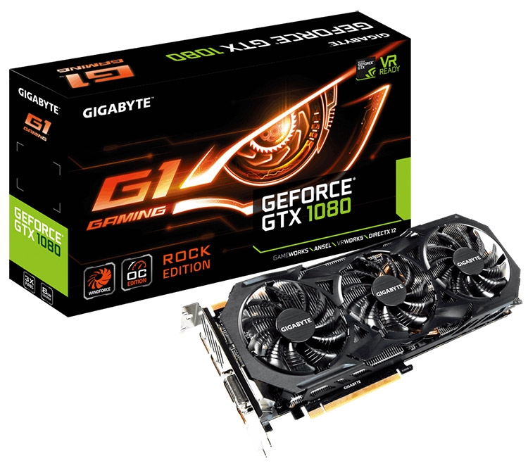  Видеокарта Gigabyte GeForce GTX 1080 G1 Rock (GV-N1080G1 ROCK-8GD) 