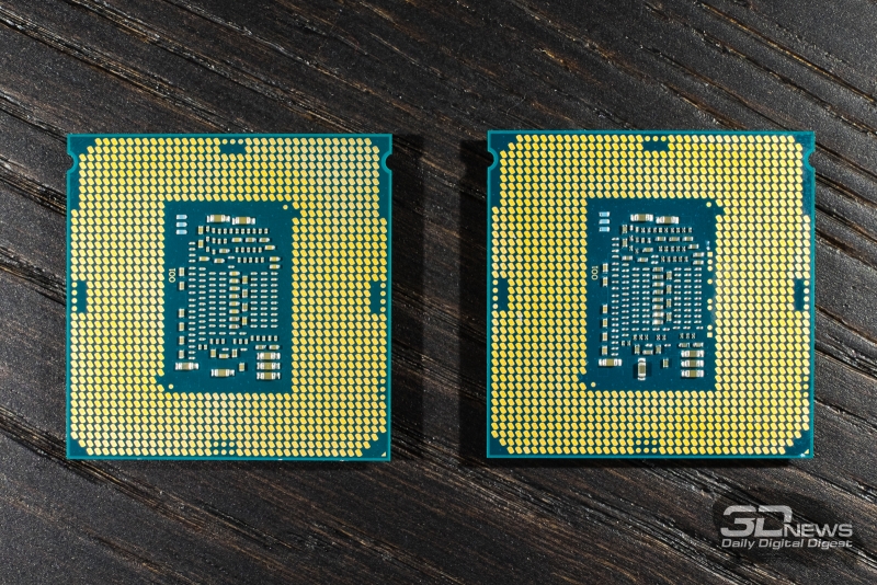  Слева – Core i7-7700K (Kaby Lake), справа – Core i7-6600K (Skylake) 