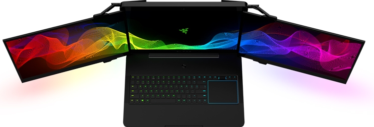 Introduced the world's first laptop with three screens Razer3
