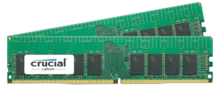 Модули DDR4 UDIMM с частотой 2400 МГц производства Crucial