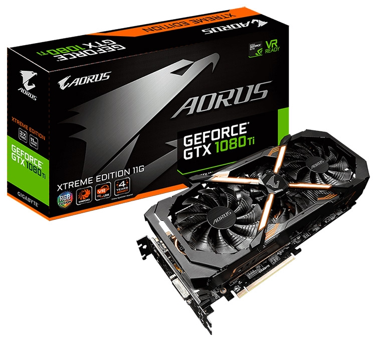  Видеокарта Gigabyte Aorus GeForce GTX 1080 Ti Xtreme Edition 11G (GV-N108TAORUS X-11GD) 