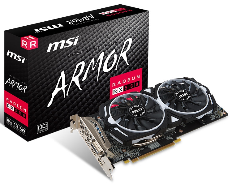 Видеокарта MSI Radeon RX 580 Armor 8G OC