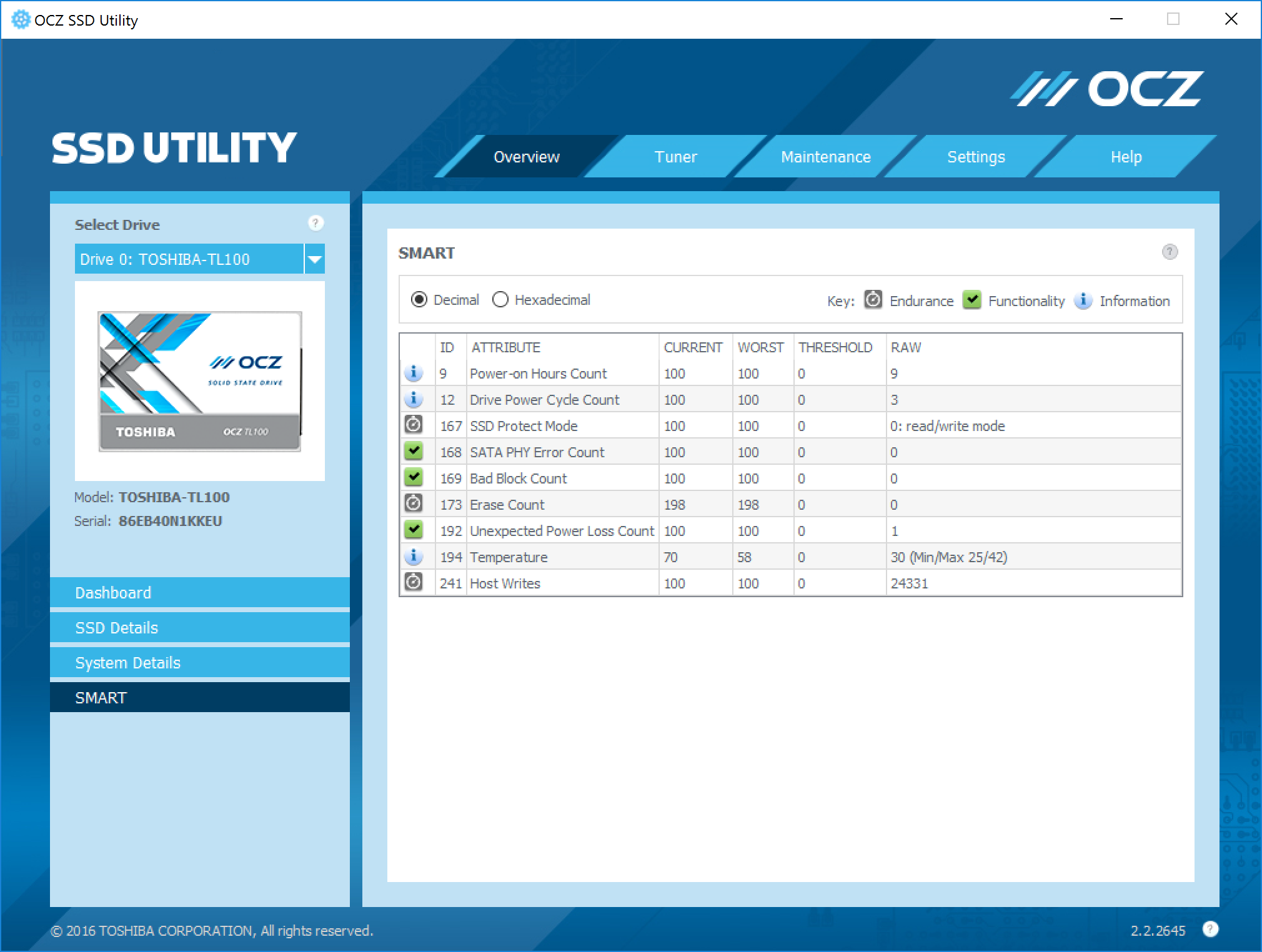 Атрибуты smart. SSD: #173 Erase count.