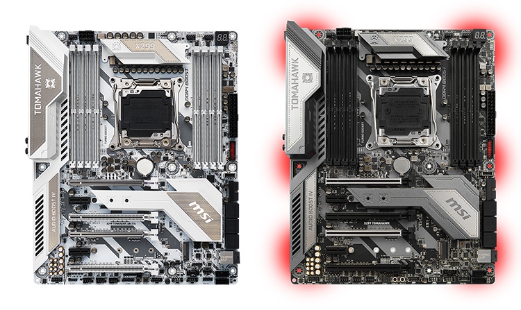 MSI X299 Tomahawk Arctic и X299 Tomahawk (справа)