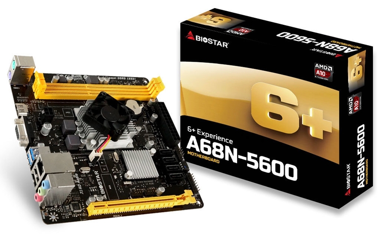 Плата Biostar A68N-5600 несёт на борту гибридный процессор AMD