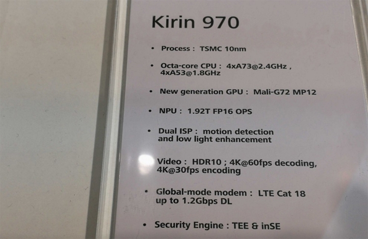 hu3 - IFA 2017: процессор Kirin 970 поддерживает
скорость в 1,2 Гбит/с в LTE-сетях