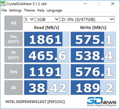  Intel SSD 600p 512GB 