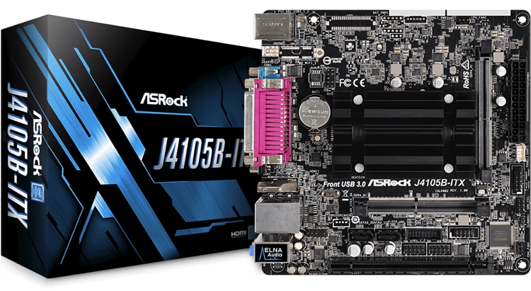 Плата ASRock J4105B-ITX оснащена последовательным и параллельным портами