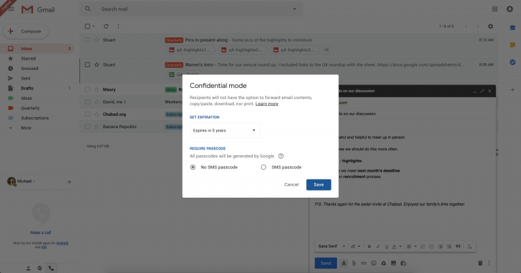 В обновлённом Gmail могут появиться самоуничтожающиеся письма
