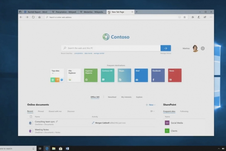 Microsoft представила Sets, объединяющую приложения на вкладках в одном окне"