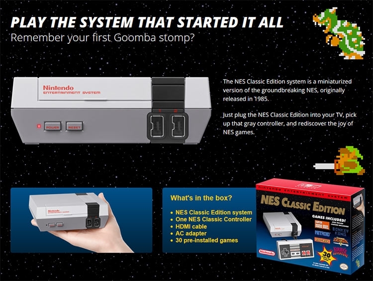Nintendo вернёт консоль NES Classic Edition на рынок 29 июня"