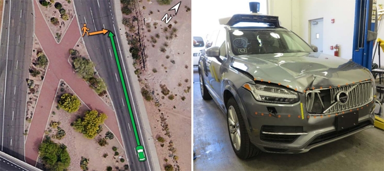 Робомобиль Uber видел жертву смертельного ДТП за шесть секунд до наезда