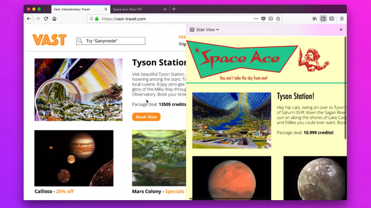 Экспериментальные функции Firefox: настройка цветовых схем и просмотр одновременно двух вкладок"