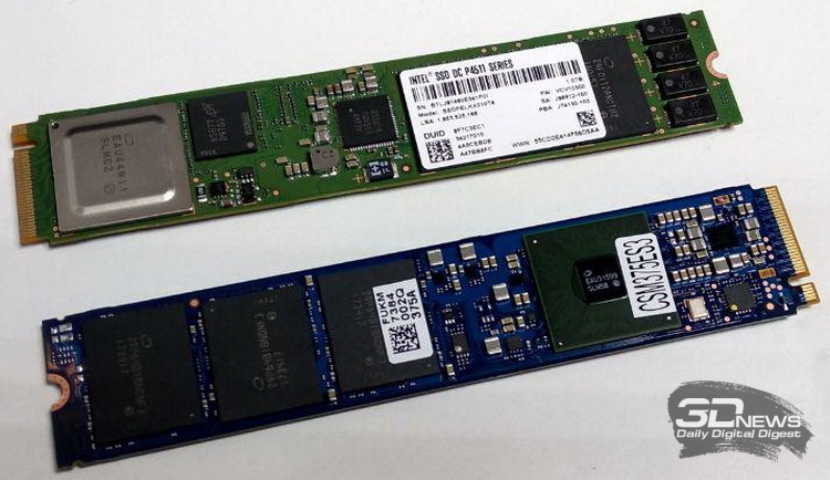  Intel SSD DC P4801X (внизу) и новый ёмкий DC P4511 