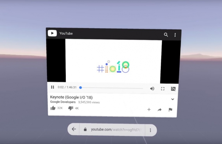 Google выпустила VR-версию Chrome для шлемов Daydream View и Lenovo Mirage Solo