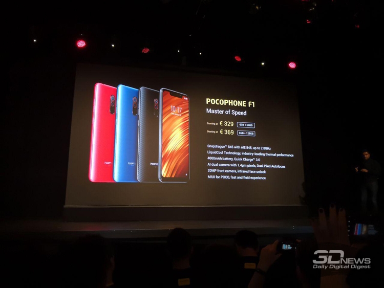 Смартфон Xiaomi Pocophone F1 на базе Snapdragon 845 стоит в России от 23 999 рублей"