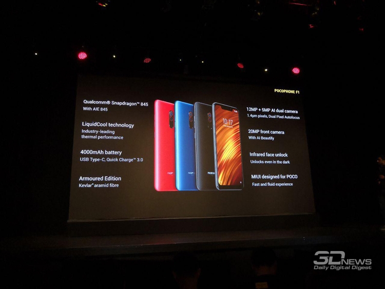 Смартфон Xiaomi Pocophone F1 на базе Snapdragon 845 стоит в России от 23 999 рублей"