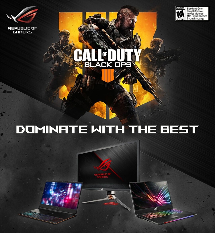 ASUS ROG и Activision бесплатно раздадут коды активации игры Call of Duty: Black Ops 4"