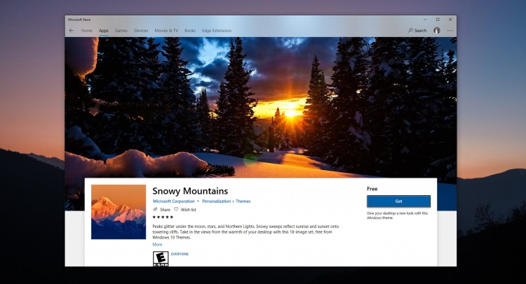 В Windows 10 появились зимние темы оформления"